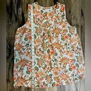 Silky floral dress blouse size small EUC